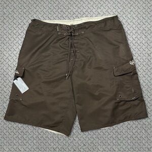 Vintage Quiksilver Brown Cargo Board Surf Shorts